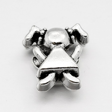 Alloy Girl Large Hole European Beads MPDL-M040-15AS-1