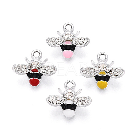 Alloy Rhinestone and Enamel Pendants PALLOY-T092-41P-1