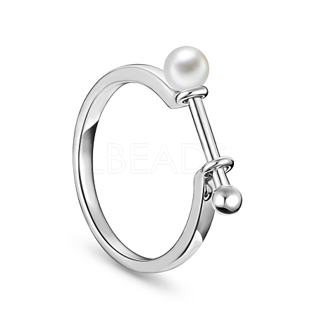 Stylish Rhodium Plated 925 Sterling Silver Finger Ring JR174A-1