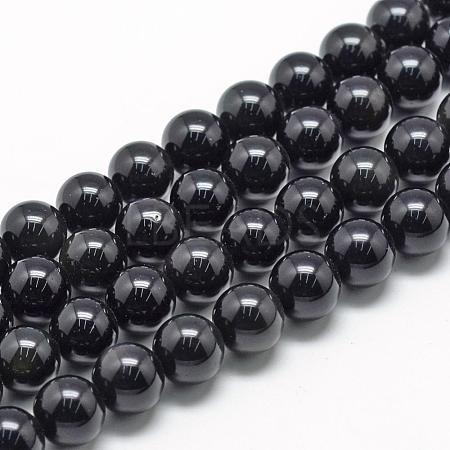 Natural Obsidian Beads Strands G-R446-6mm-24-1