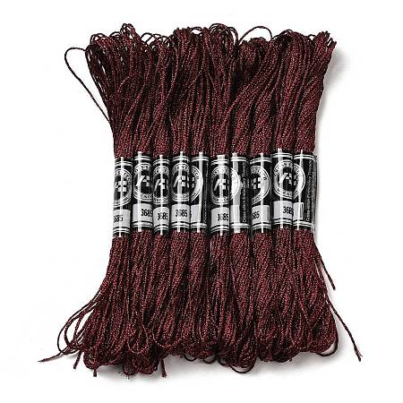 10 Skeins 12-Ply Metallic Polyester Embroidery Floss OCOR-Q057-A18-1