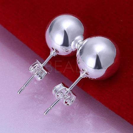 Simple Fashion Brass Ball Stud Earrings EJEW-BB11903-1