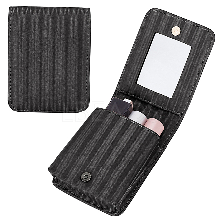 PU Leather Lipstick Case with Mirror CON-WH0088-51B-1