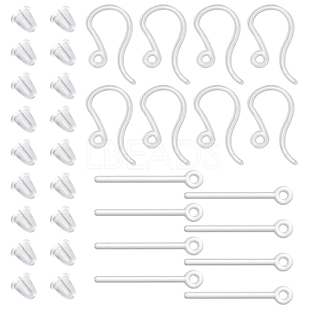 SUNNYCLUE 200Pcs Plastic Earring Hooks KY-SC0001-73-1