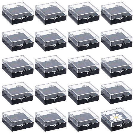 20Pcs Transparent Plastic Loose Diamond Storage Boxes with Sponge Inside CON-CL0001-24-1