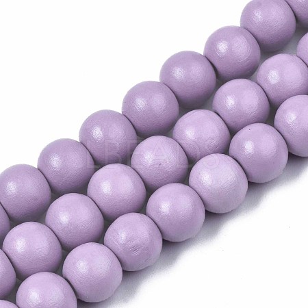 Painted Natural Wood Beads Strands WOOD-S053-54G-1