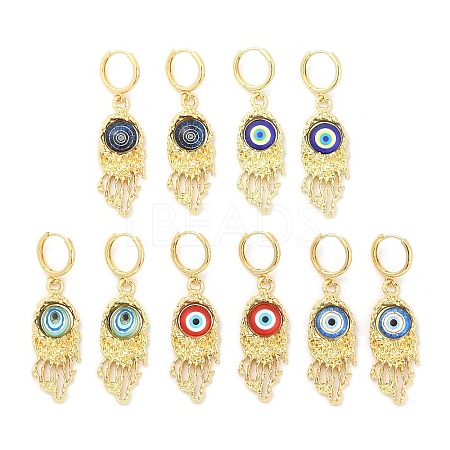 Rack Plating Brass Dangle Earrings for Women EJEW-M260-24G-1