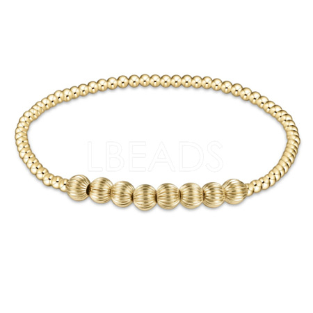 Bohemia Brass Round Beaded Stretch Bracelets TK0566-25-1