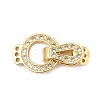 Brass Micro Pave Clear Cubic Zirconia Fold Over Clasps KK-P299-07G-1