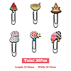 SUPERFINDINGS 30pcs 30 style Food Theme PVC Paper Clip Bookmark AJEW-FH0003-33-2