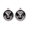 Platinum Plated Alloy Charms X-ENAM-S118-02Y-P-1