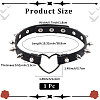 Adjustable Adjustable Gothic PU Leather Alloy Spike Rivet Heart Choker Necklaces for Women NJEW-WH20816-006P-B-2
