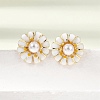 Brass Enamel Stud Earrings KK-CBA8324-27G-04-3