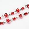 Glass Rondelle Beads Chains for Necklaces Bracelets Making X-AJEW-JB00115-04-1