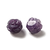 Natural Lepidolite/Purple Mica Carved Flower Scattered Beads G-O156-B-24-2