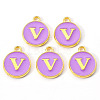 Golden Plated Alloy Enamel Charms X-ENAM-S118-10V-2