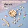 100Pcs Silicone Beads Round Rubber Bead 15MM Loose Spacer Beads for DIY Supplies Jewelry Keychain Making JX449A-2