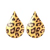 Leopard Print Alloy Dangle Stud Earrings EJEW-K304-01E-G-5