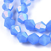 Imitation Jade Bicone Frosted Glass Bead Strands EGLA-A039-J6mm-MB04-2