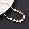 Duo Tone 304 Stainless Steel Micro Pave Clear Cubic Zirconia Beaded Pendant Flat Snake Chain Necklaces SA-CBAB122-01A-2