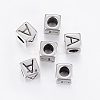 304 Stainless Steel Large Hole Letter European Beads STAS-H428-01AS-A-1