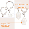 2 Pairs 2 Colors Plastic Imitaion Pearl Beaded Dangle Leverback Earrings EJEW-FI0001-03-3