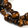 Natural Tiger Eye 3-Hole Guru Beads Strands G-H064-E04-01-4