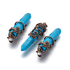 Synthetic Turquoise Pointed Pendants G-O164-02B-2