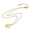 Brass & Acrylic Greek goddess Flat Round Pendant Necklaces NJEW-R018-01G-5