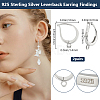 Beebeecraft 2 Pairs Rhodium Plated 925 Sterling Silver Hoop Earring Findings STER-BBC0005-98-2