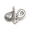 Brass Micro Pave Clear Cubic Zirconia Charms KK-G490-20P-2