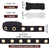   2 Colors Cotton Grommet Eyelet Tape Ribbons with Brass Eyelet Rings OCOR-PH0002-34-4