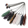 Mixed Natural Gemstone Pointed Dowsing Pendulums G-F758-F-P-1