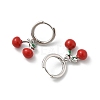 Cherry Brass Enamel Hoop Earrings EJEW-M077-14P-01-2