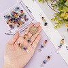 CREATCABIN 20Pcs 2 Styles Chakra Theme Natural Gemstone Pendant Decorations HJEW-CN0001-24-3