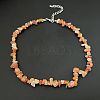 Natural Red Aventurine Chip Beaded Necklaces for Women IW6789-5-1