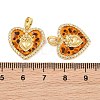 Brass Micro Pave Clear Cubic Zirconia Pendants CU-CBA415D-11G-4