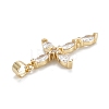 Brass Micro Pave Clear Cubic Zirconia Pendants ZIRC-M115-30G-3