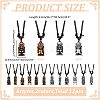 12Pcs 12 Colors Adjustable Resin Religion God of Wealth Zaki Ram Pendant Black Cord Necklaces for Men NJEW-ME0001-24-2