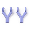 Rack Plating Spray Painted Alloy 2-Loop Link Pendants PALLOY-N176-01Y-2