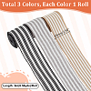 3 Rolls 3 Colors Polyester Striped Ribbons OCOR-GA0001-87-2