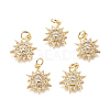 Brass Micro Pave Cubic Zirconia Charms KK-D159-04G-1