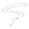Non-Tarnish 304 Stainless Steel Rosary Bead Necklaces For Religion X-STAS-B021-02P-1