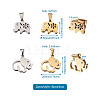 8Pcs 4 Styles 304 Stainless Steel Pendants STAS-TA0001-36-13