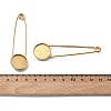 304 Stainless Steel Safety Pin Brooch Base Settings STAS-A142-02A-G-3
