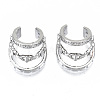 Brass Micro Pave Clear Cubic Zirconia Cuff Earrings EJEW-S201-237P-NR-3