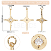 5Pcs Brass Micro Pave Clear Cubic Zirconia Pendants ZIRC-BBC0002-12-2