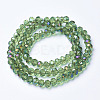 Electroplate Transparent Glass Beads Strands EGLA-A034-T6mm-F04-2
