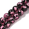 Handmade Silver/Gold Foil Lampwork Beads Strands LAMP-L079-07A-1