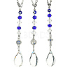 Glass Teardrop Pendant Decorations HJEW-JM01254-1